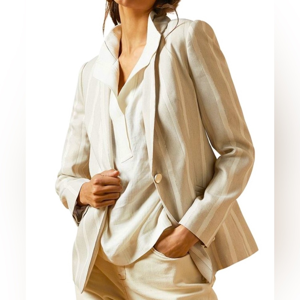 TED BAKER | Samika Striped Linen Jacket - Picture 4 of 7